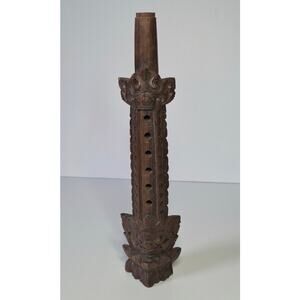 Flute recorder Balinese hand carved dragon wooden Indonesian folk art instrument